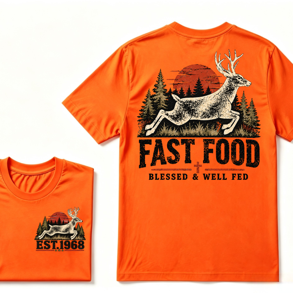 Fast Food Blessed & Well Fed Est. Year Tee