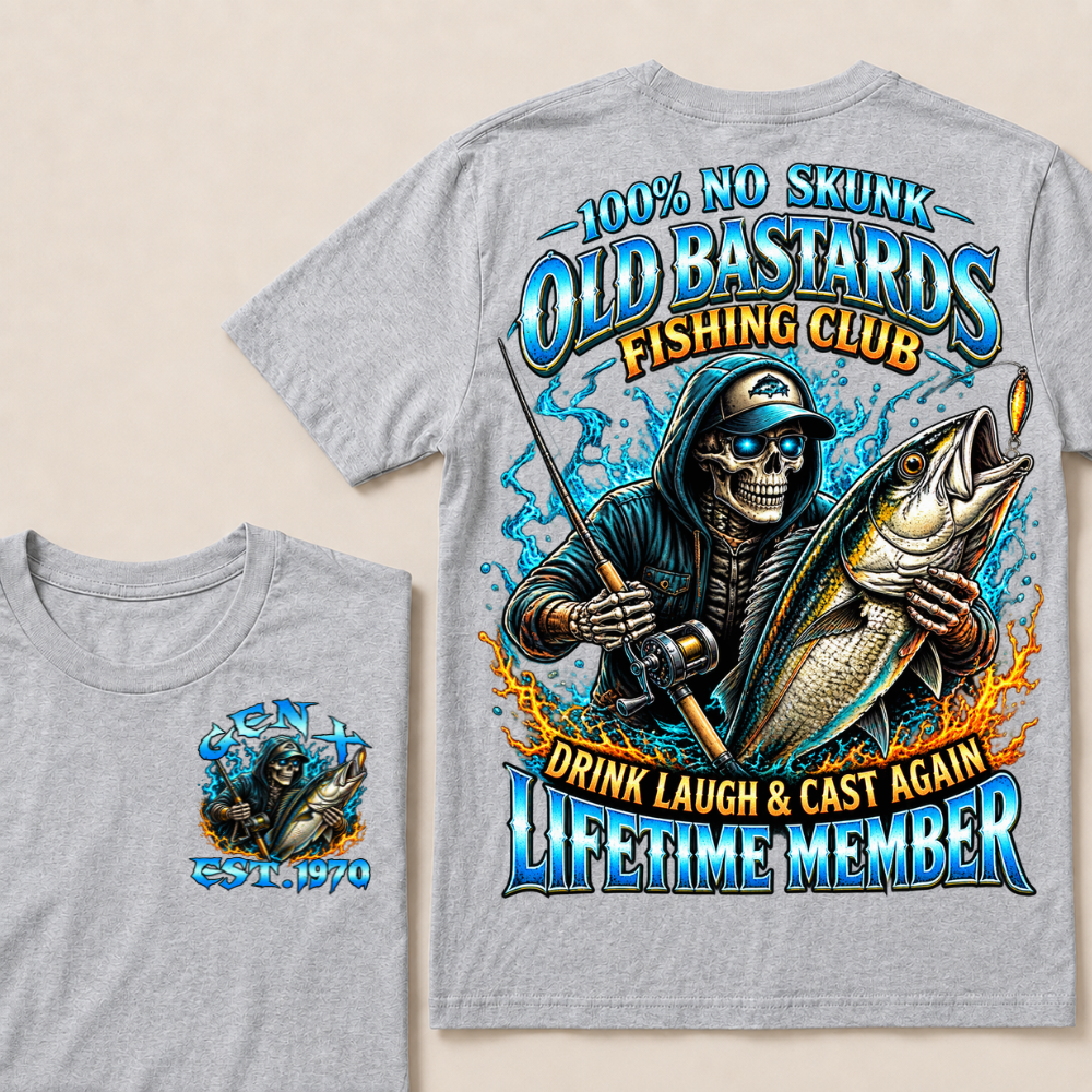 100% No Skunk Old Bastards Fishing Club Custom Year T-shirt