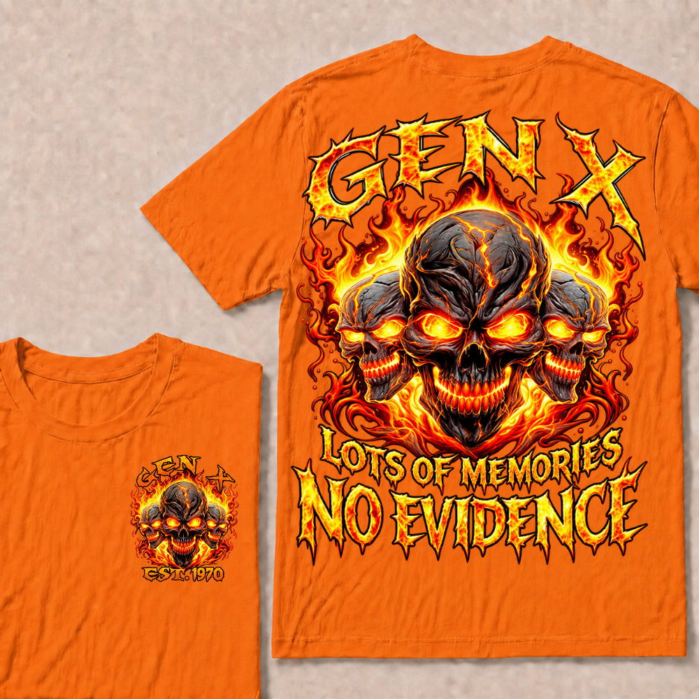 Gen X Lots Of Memories No Evidence Custom Year Skull T-Shirt