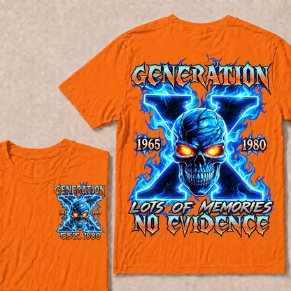 Generation X Lots Of Memories No Evidence Custom Year Skull T-Shirt