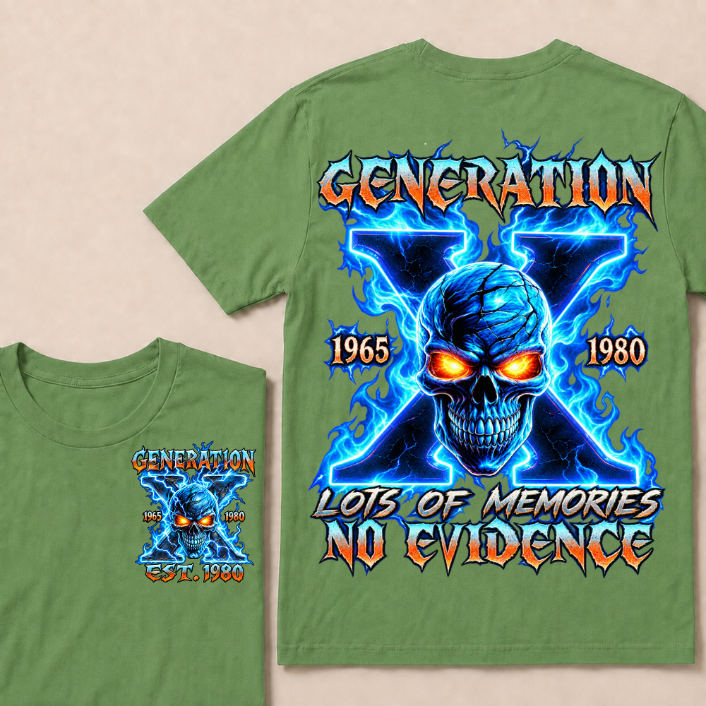 Generation X Lots Of Memories No Evidence Custom Year Skull T-Shirt