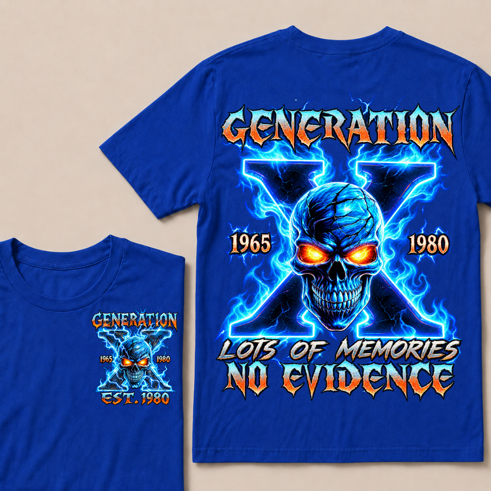 Generation X Lots Of Memories No Evidence Custom Year Skull T-Shirt