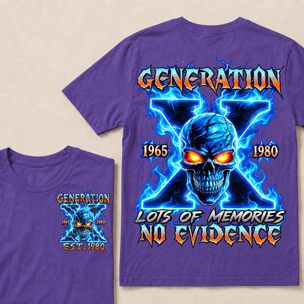 Generation X Lots Of Memories No Evidence Custom Year Skull T-Shirt
