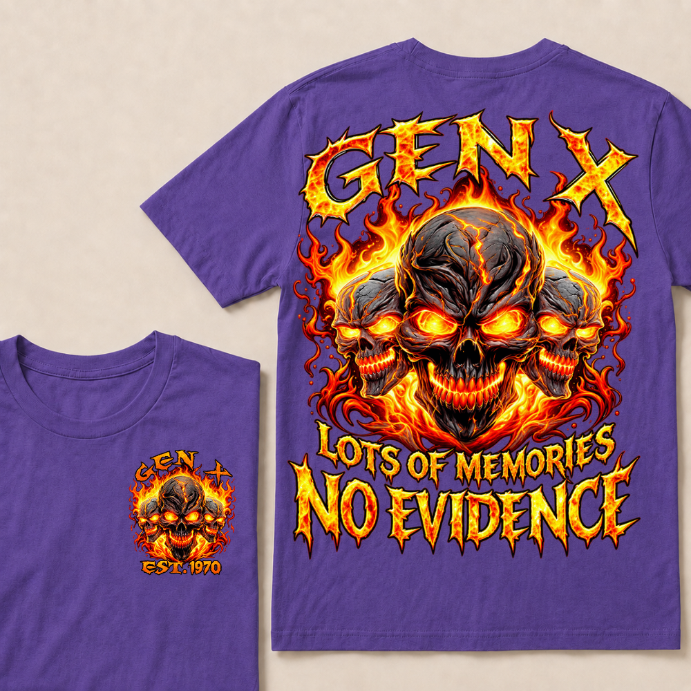Gen X Lots Of Memories No Evidence Custom Year Skull T-Shirt