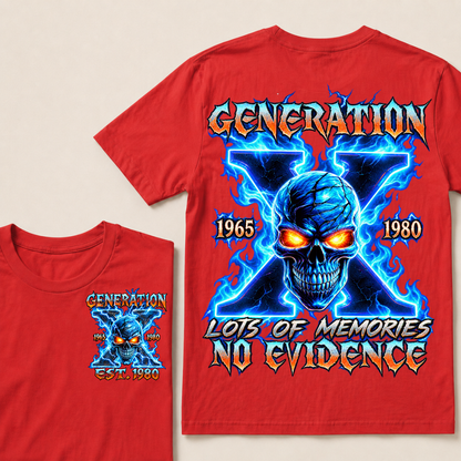 Generation X Lots Of Memories No Evidence Custom Year Skull T-Shirt