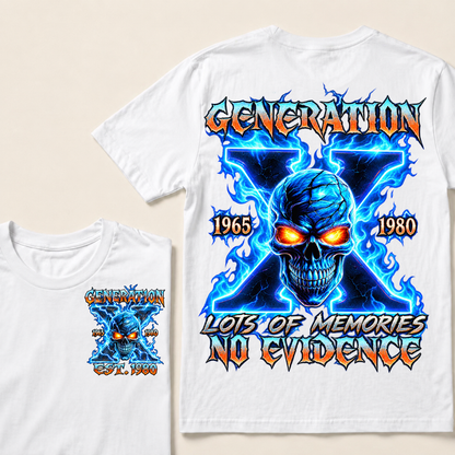 Generation X Lots Of Memories No Evidence Custom Year Skull T-Shirt