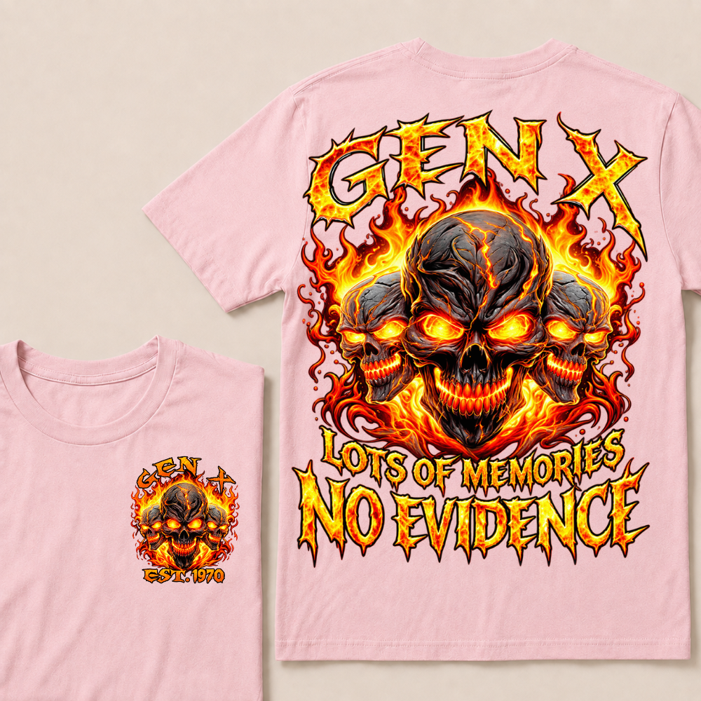 Gen X Lots Of Memories No Evidence Custom Year Skull T-Shirt