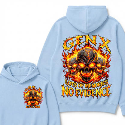 Gen X Lots Of Memories No Evidence Custom Year Skull Hoodie