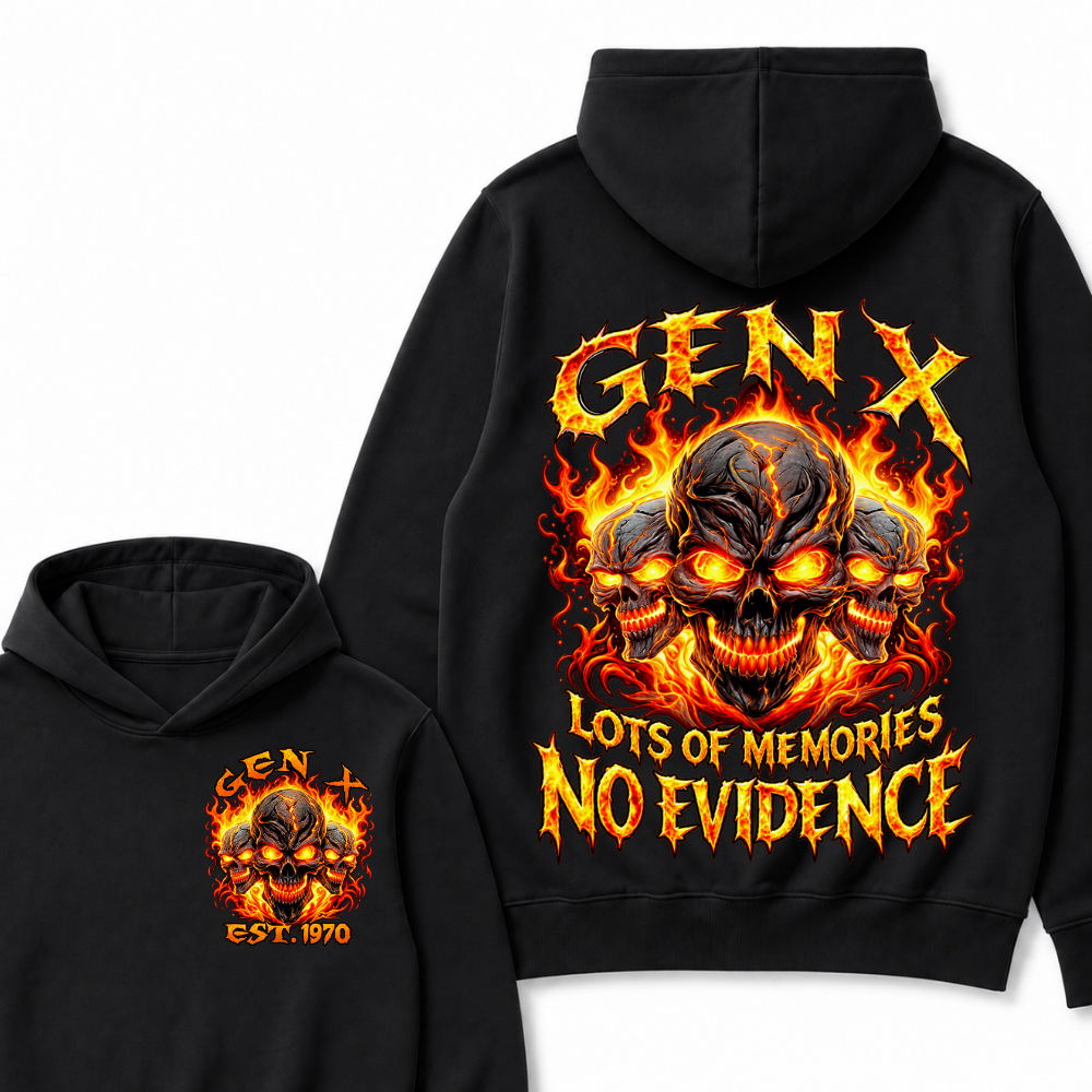 Gen X Lots Of Memories No Evidence Custom Year Skull Hoodie