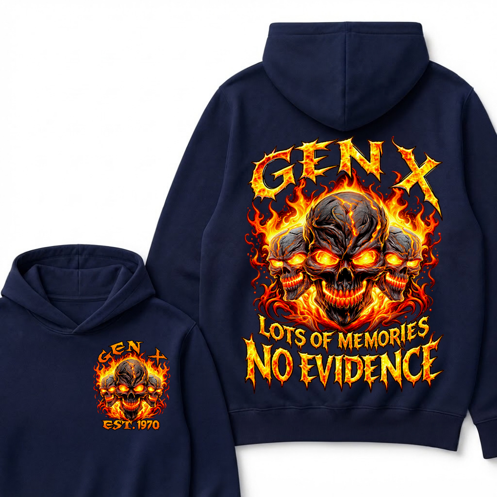 Gen X Lots Of Memories No Evidence Custom Year Skull Hoodie