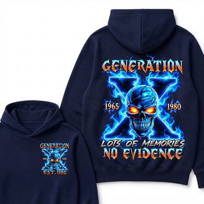 Generation Lots Of Memories No Evidence Custom Year Gen X Hoodie