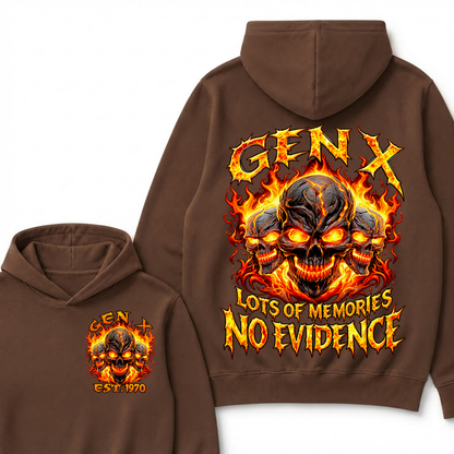 Gen X Lots Of Memories No Evidence Custom Year Skull Hoodie