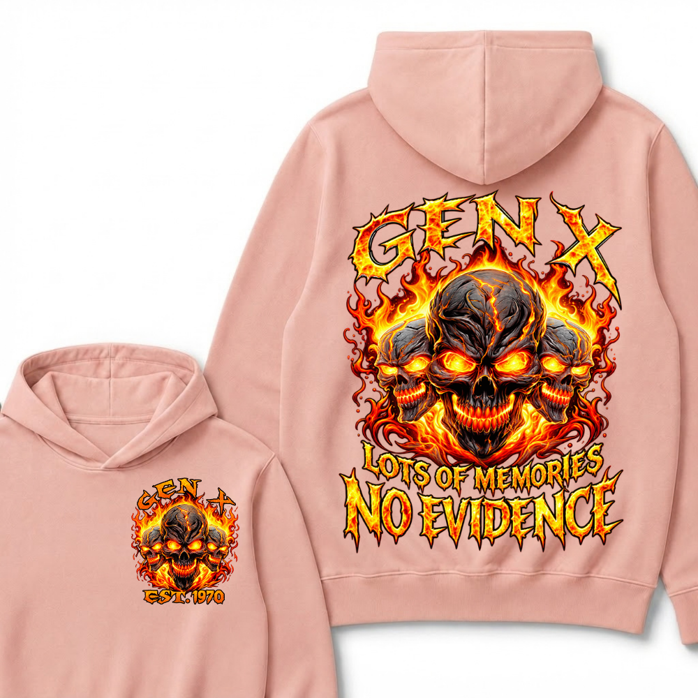 Gen X Lots Of Memories No Evidence Custom Year Skull Hoodie