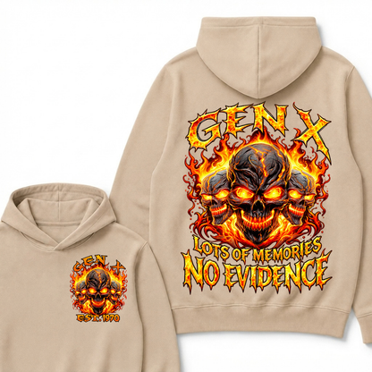 Gen X Lots Of Memories No Evidence Custom Year Skull Hoodie