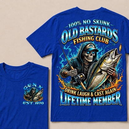 100% No Skunk Old Bastards Fishing Club Custom Year T-shirt