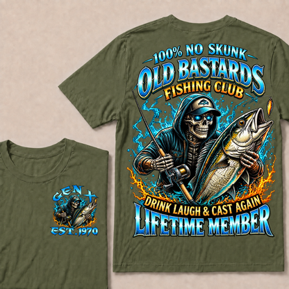 100% No Skunk Old Bastards Fishing Club Custom Year T-shirt