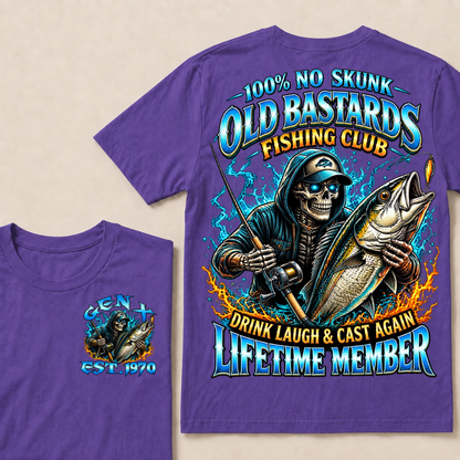 100% No Skunk Old Bastards Fishing Club Custom Year T-shirt