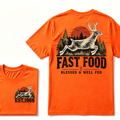Fast Food Blessed & Well Fed Est. Year Tee