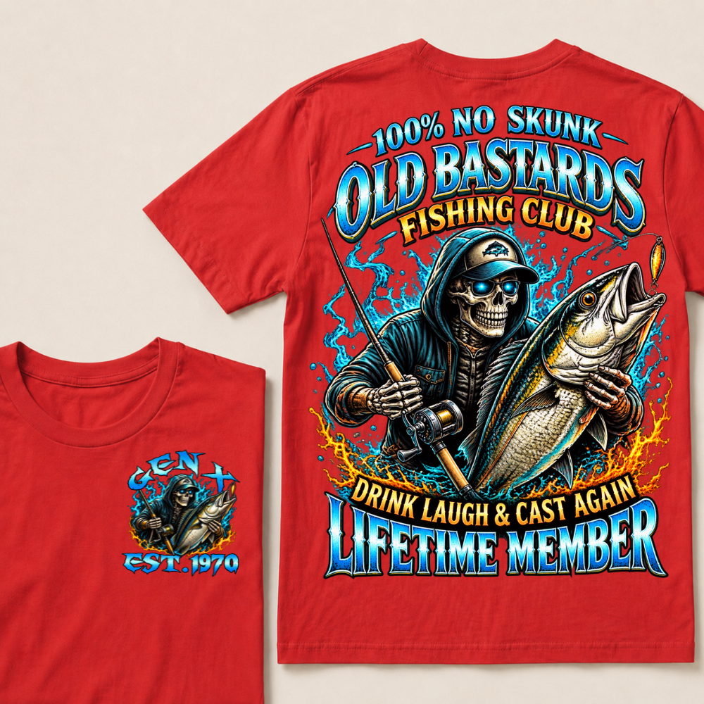 100% No Skunk Old Bastards Fishing Club Custom Year T-shirt