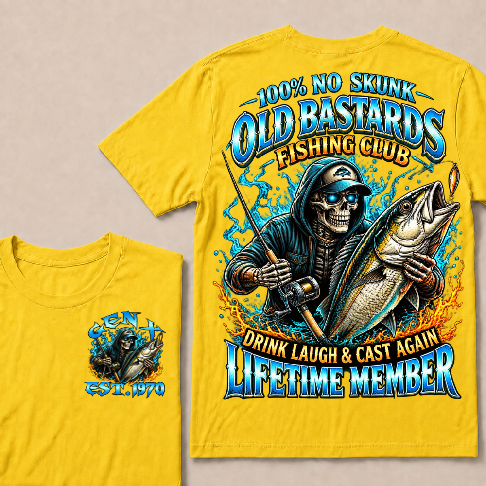100% No Skunk Old Bastards Fishing Club Custom Year T-shirt