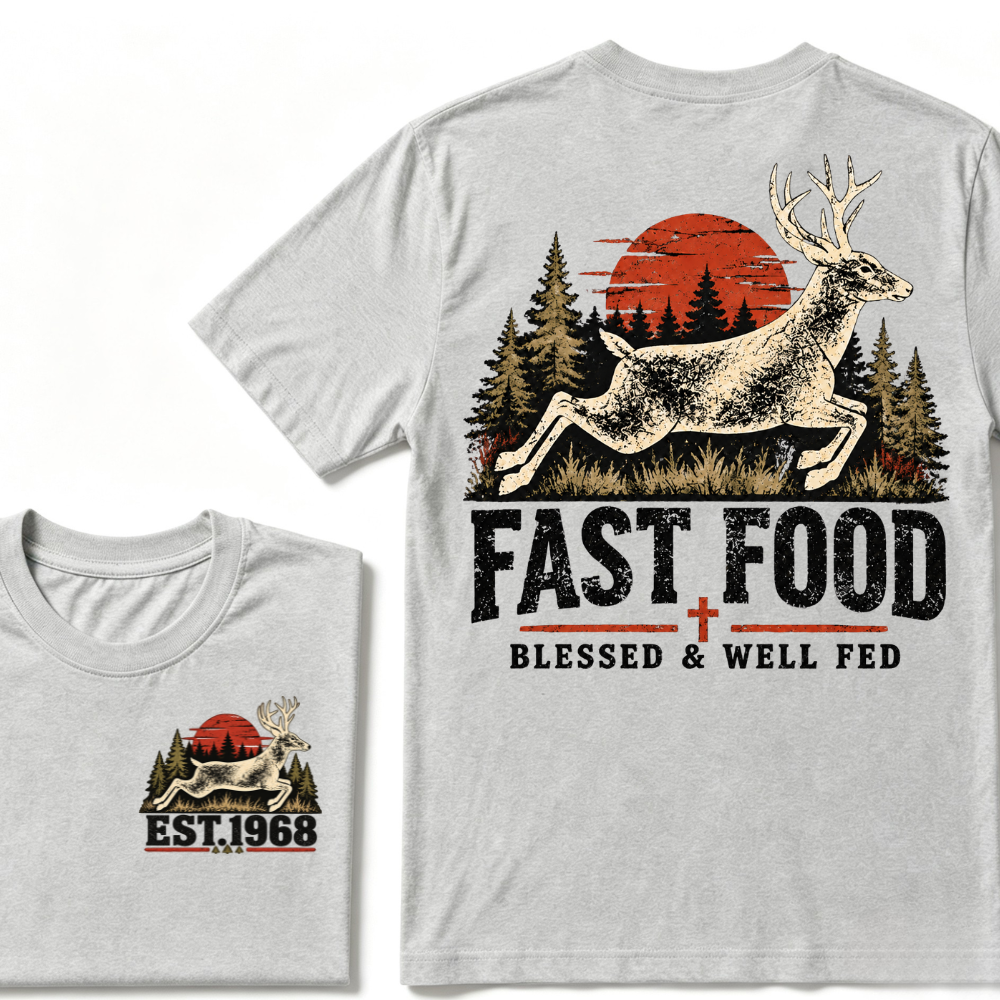 Fast Food Blessed & Well Fed Est. Year Tee