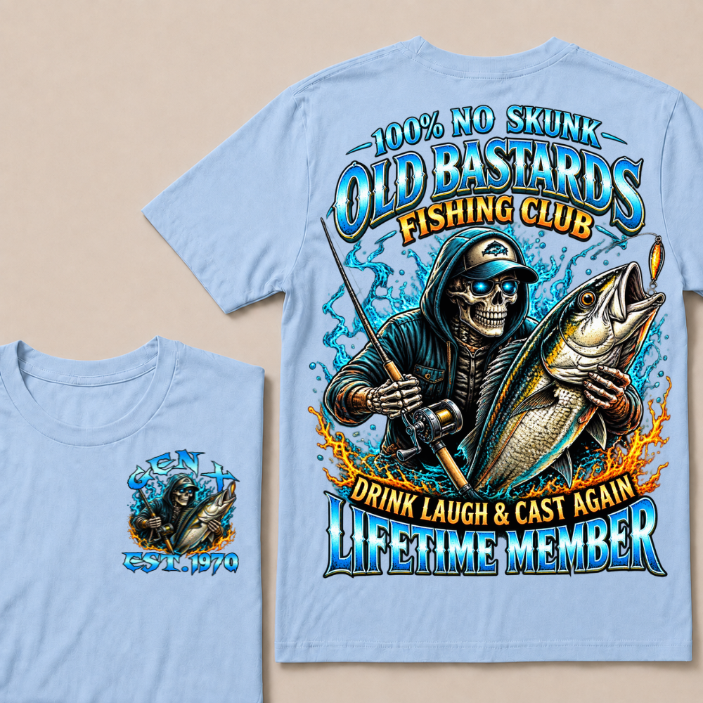 100% No Skunk Old Bastards Fishing Club Custom Year T-shirt