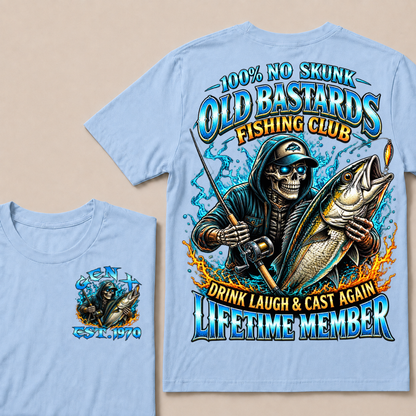 100% No Skunk Old Bastards Fishing Club Custom Year T-shirt