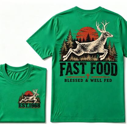 Fast Food Blessed & Well Fed Est. Year Tee