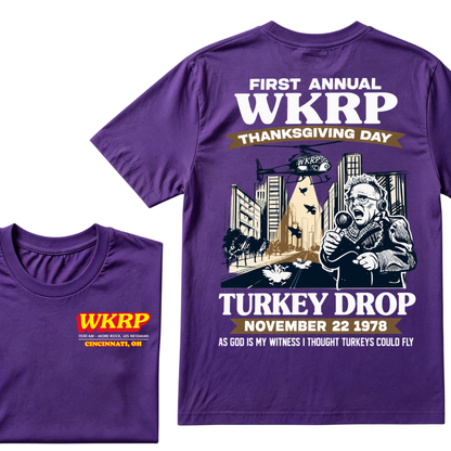 First Annual Wkrp Thanksgiving Day Turkey Drop November 22 1978 As God Is My Witness I Thought Turkeys Could Fly Tee