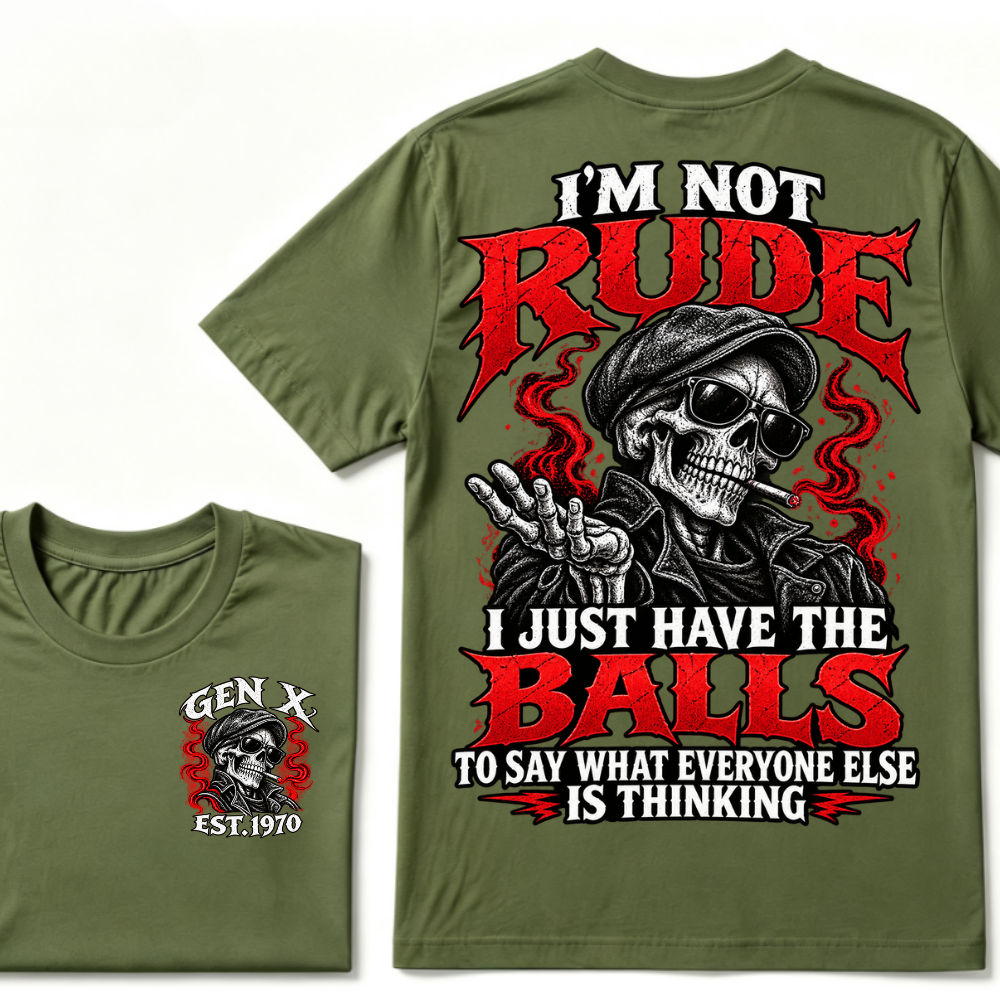 I’m Not Rude. I Just Have the Balls to Say What Everyone Else Is Thinking.Gen X · Est. Year Tee