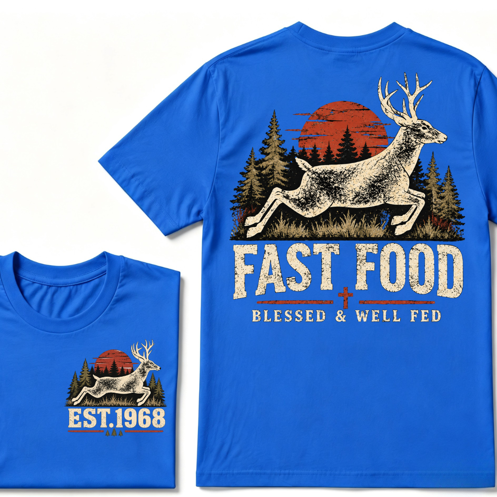 Fast Food Blessed & Well Fed Est. Year Tee