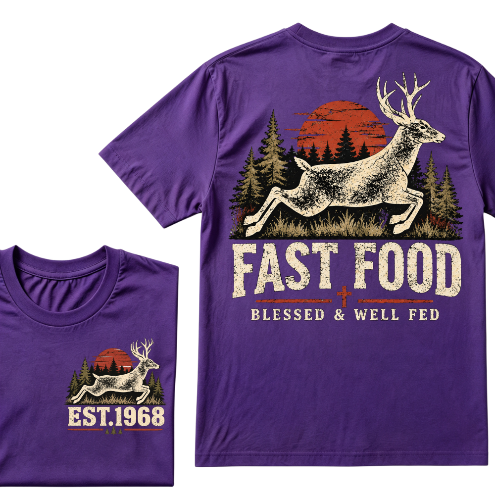Fast Food Blessed & Well Fed Est. Year Tee